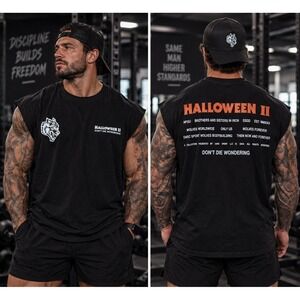 NWT Darc Sports Wolves Halloween II Muscle Shirt Black/orange Large/L 449 Of 1K